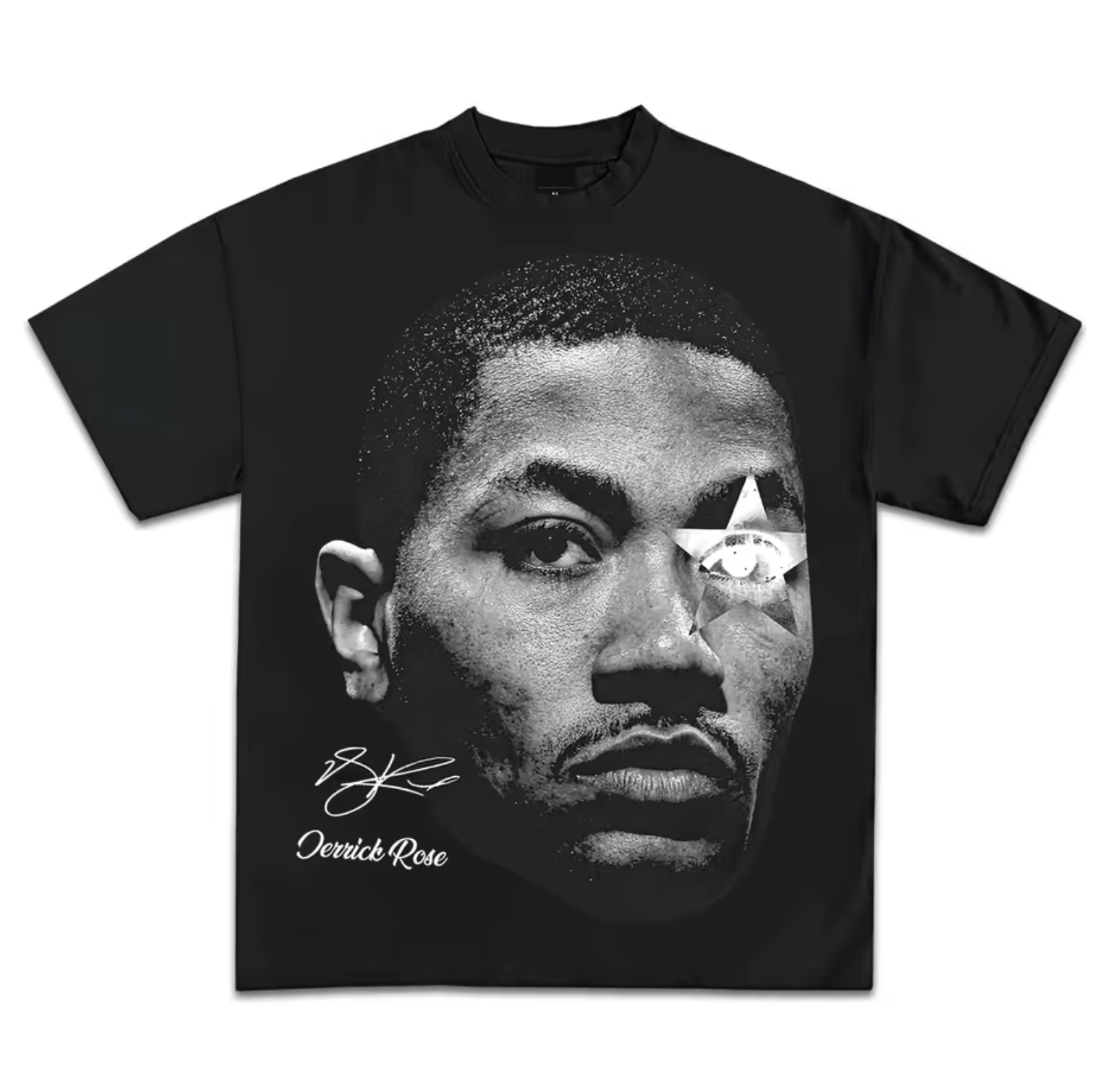 Derrick Rose Star-Eye Signature Vintage Style Graphic T-Shirt