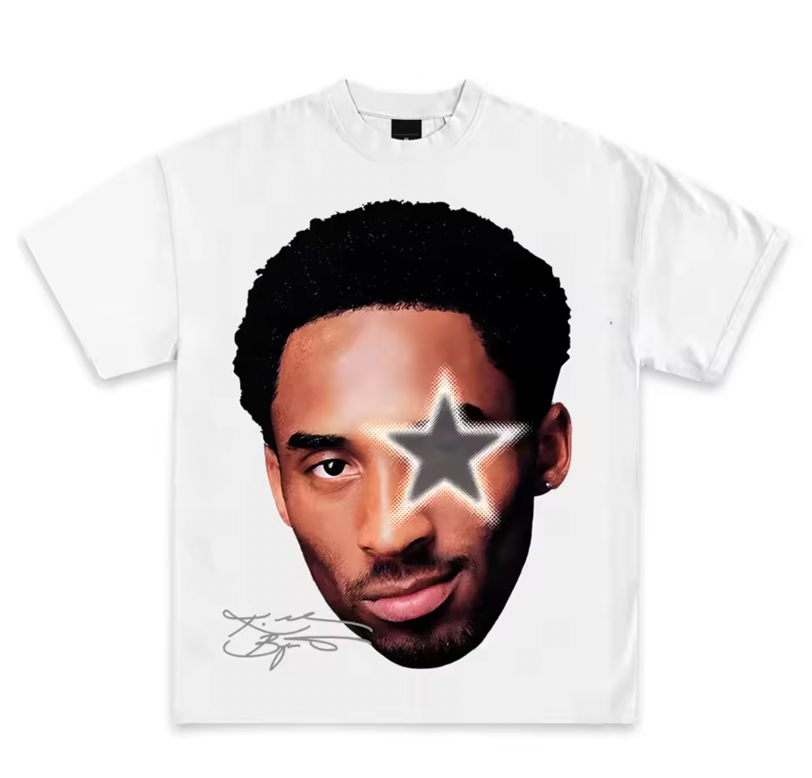Kobe Bryant Signature Gray-Eye Graphic Vintage T-Shirt