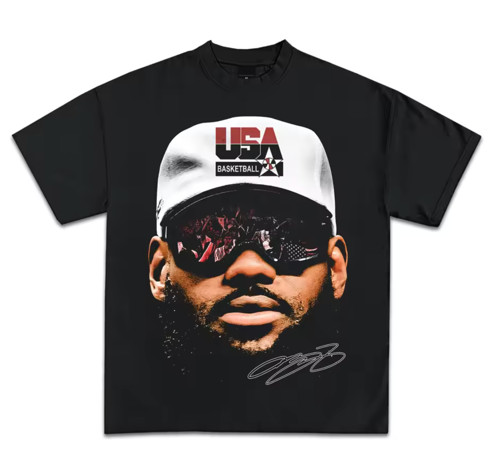 Lebron James Team USA Headshot Signature Short Sleeve T-Shirt